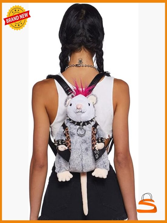 Plush Possum Backpack with Studs & Adjustable Straps main image 5